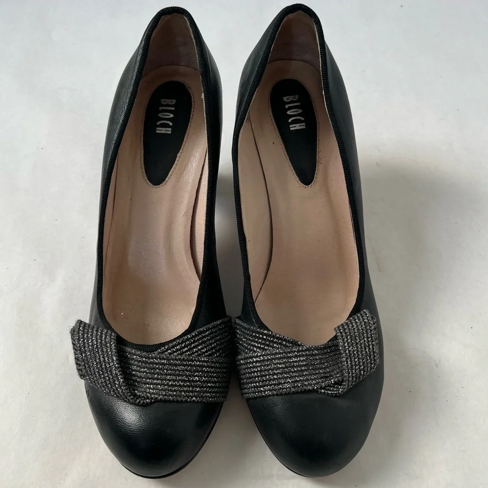 Bloch Women's Dance Shoes in Black Size US 8.5 Comfort leather block heels pumps